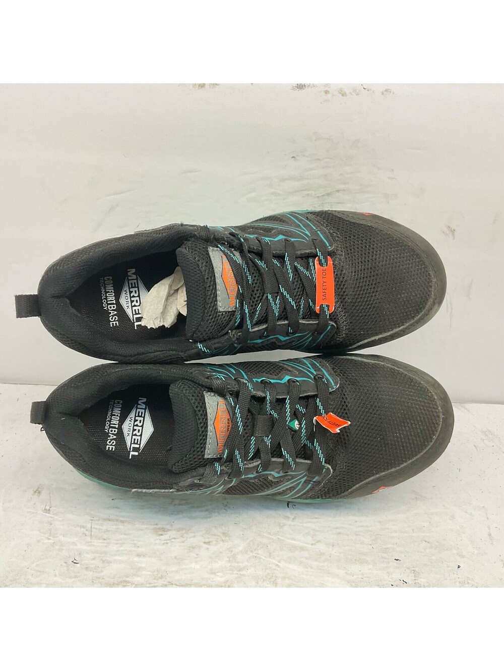 Merrell Women's Fullbench Superlite Alloy Toe CSA Work Shoe Black/Teal Size 6M - Picture 4 of 9